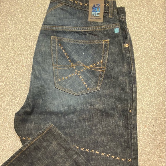 Azure Denim Stitch Design Jeans Men’s - Picture 7 of 7